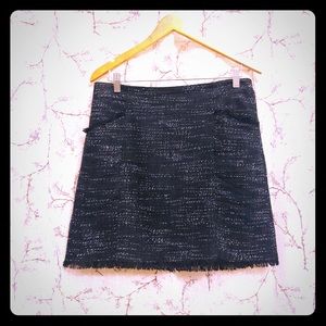 Ann Taylor Loft Black Fringe edge short skirt